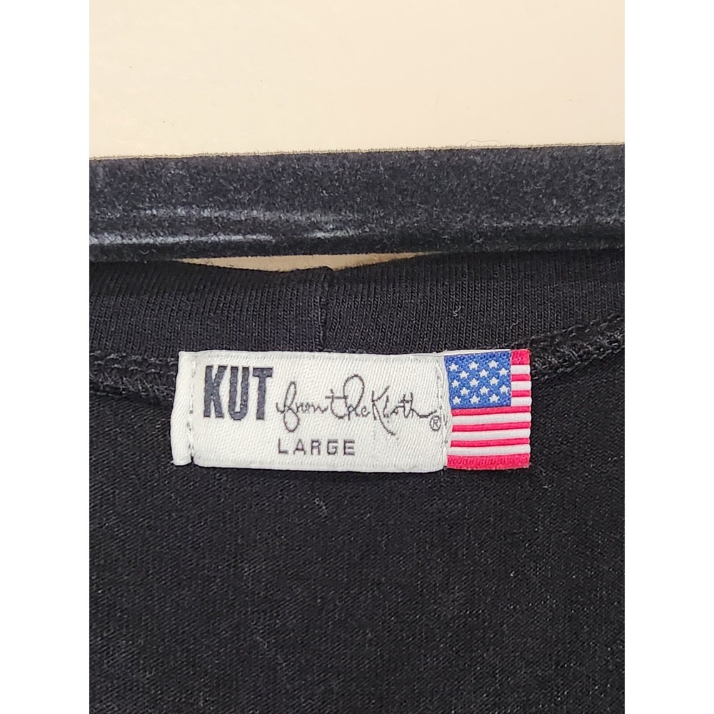 Kut from the Kloth Open Shoulder Maxi Dress Black Womens Size Large Made In USA - Picture 3 of 5